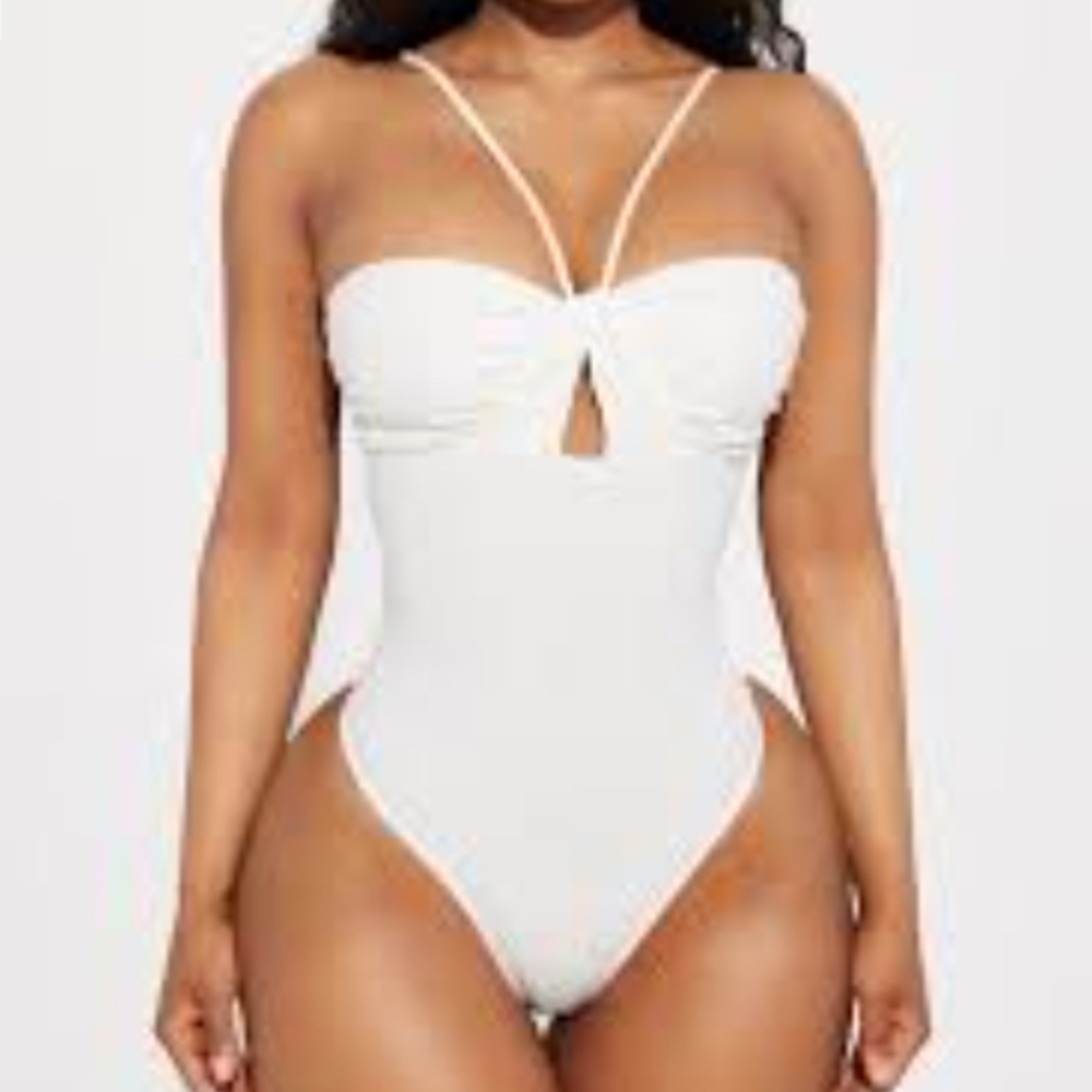 Fashion Nova White One Piece Swimsuit